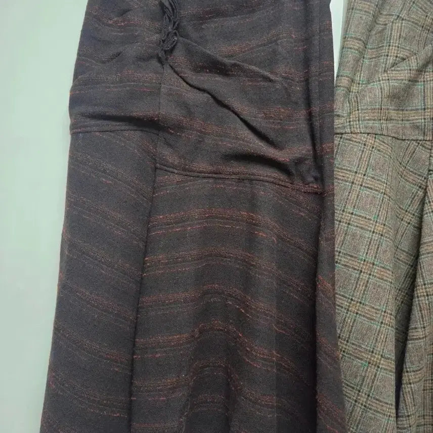 [BUNJANG] System Drape Check Skirt / 한섬(시스템)체크 드레이프 스커트(1회착용)