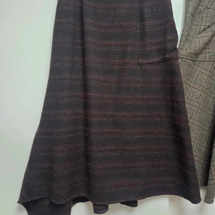 [BUNJANG] System Drape Check Skirt / 한섬(시스템)체크 드레이프 스커트(1회착용)