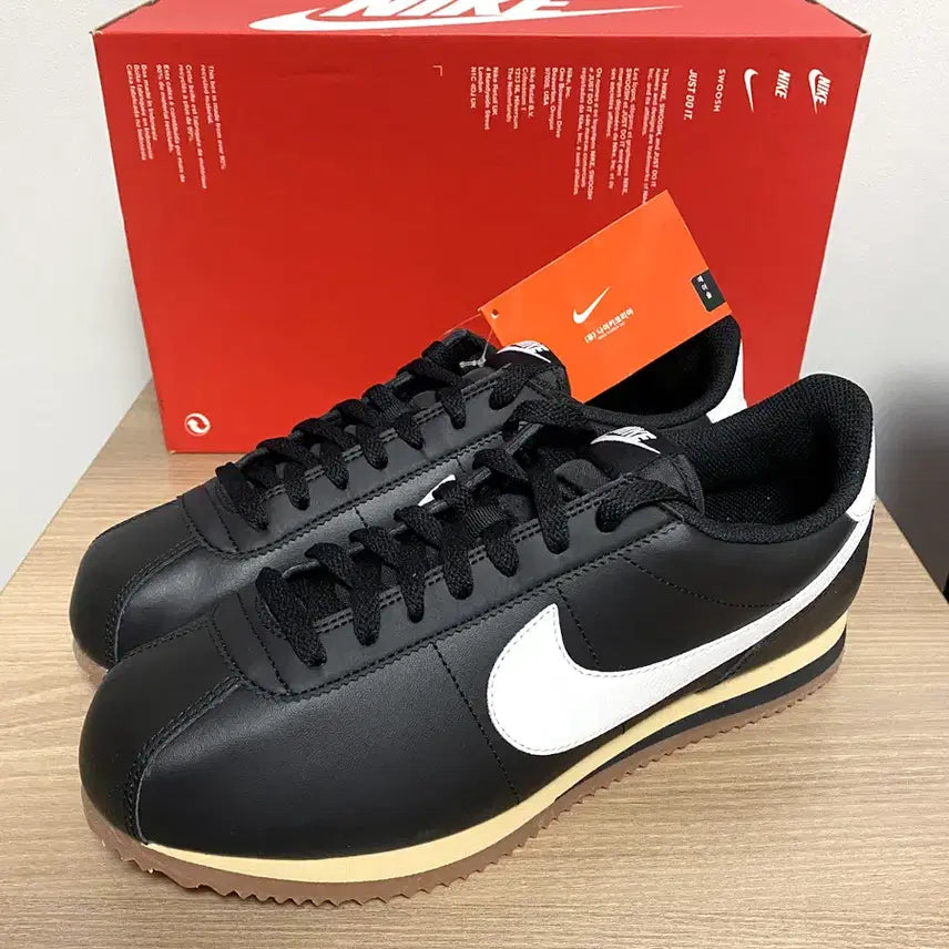 [BUNJANG] Nike Cortez Leather Black Sneakers / (새제품) 나이키 코르테즈 레더 블랙 매장정품
