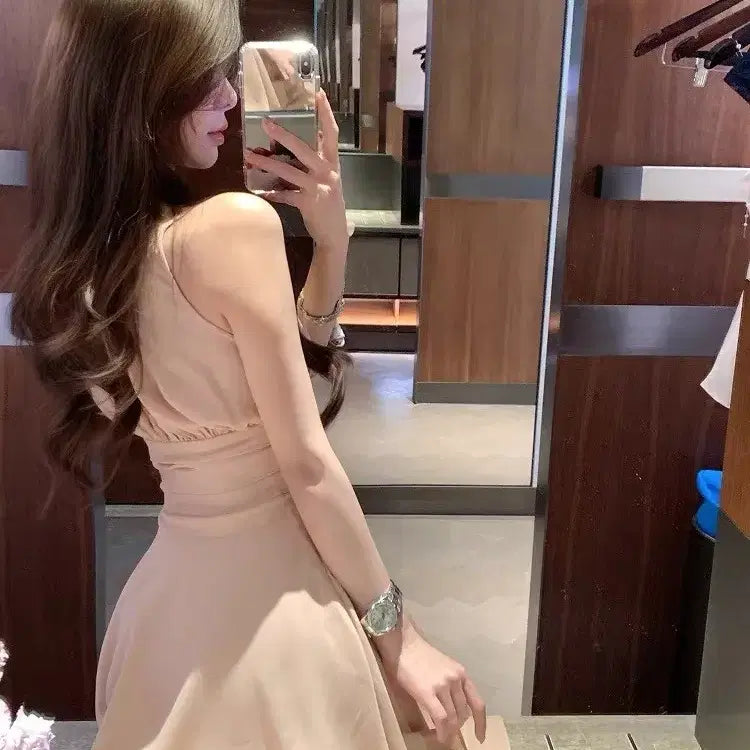 [BUNJANG] Chiffon Tie Ribbon Glam Mini Dress / [새상품/빠른발송] 쉬폰 타이 리본 글램 갸루 미니 원피스