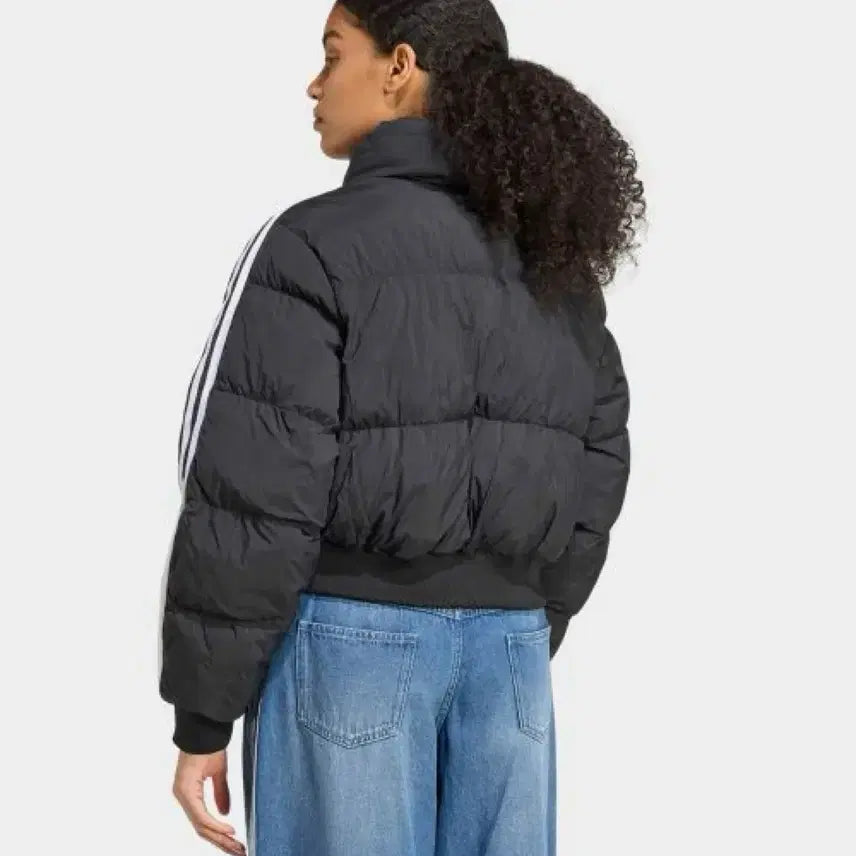 [BUNJANG] Adidas Cropped Synthetic Down Puffer Jacket - Black XL / 아디다스 크롭 합성 다운 퍼퍼 - 블랙 XL
