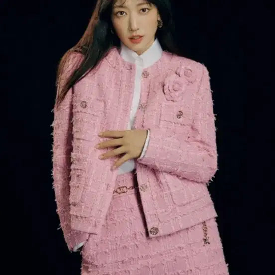 [BUNJANG] MojoSphin Tweed Set Pink Suit / 모조에스핀 트위드 세트 핑크