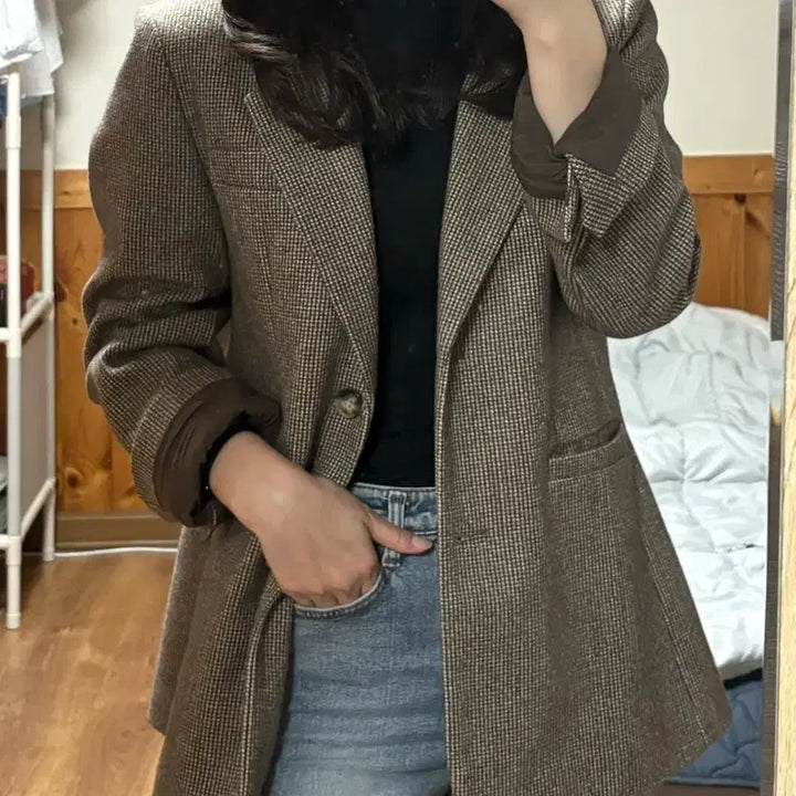 [BUNJANG] Standard Herringbone Wool Jacket / 울 헤링본 스탠다드 자켓 브라운