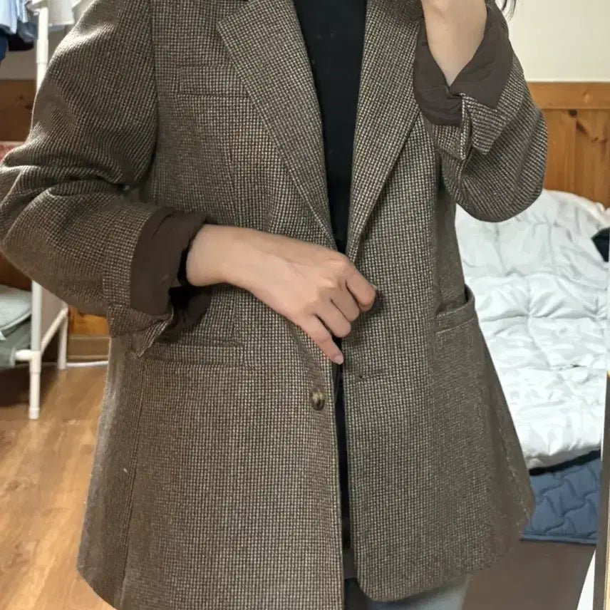 [BUNJANG] Standard Herringbone Wool Jacket / 울 헤링본 스탠다드 자켓 브라운