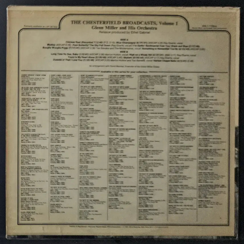 [BUNJANG] Glenn Miller - Chesterfield Broadcasts V1 LP / LP 글렌밀러 - Chesterfield Broadcasts V1(수입)