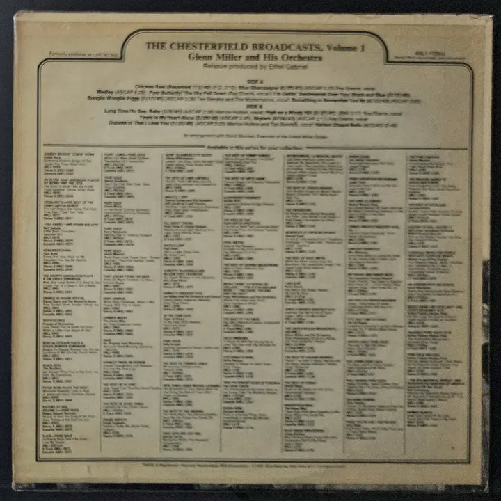 [BUNJANG] Glenn Miller - Chesterfield Broadcasts V1 LP / LP 글렌밀러 - Chesterfield Broadcasts V1(수입)
