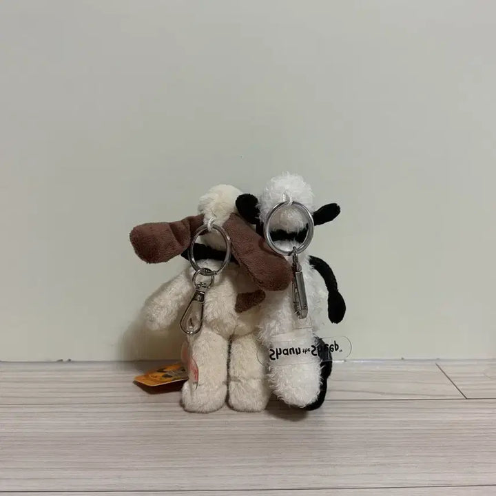 [BUNJANG] Wallace &amp; Gromit Gromit &amp; Shaun Keyring Set / [일괄] 윌레스와그로밋 그로밋 숀 인형 키링 세트 정품