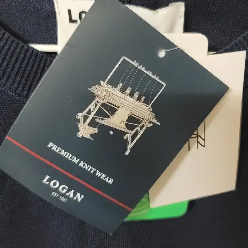 [BUNJANG] LOGAN Navy Short Sleeve Knit Top / LOGAN 로건 네이비 반팔 니트 M 100 새상품