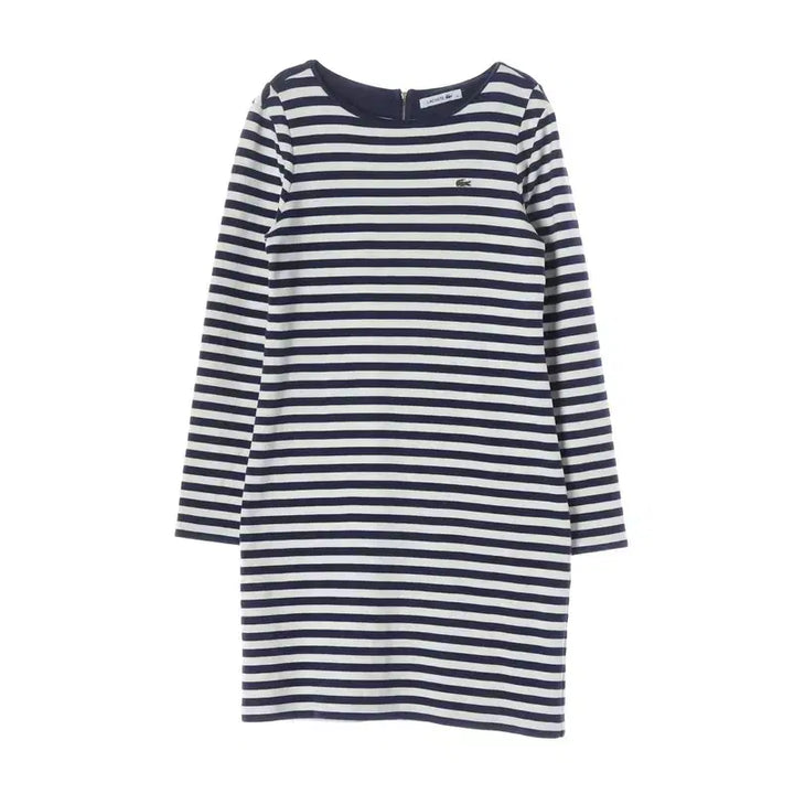 [BUNJANG] Lacoste Stripe Boat Neck Long Sleeve Dress / 라코스테 스트라이프 보트넥 긴팔 원피스 38