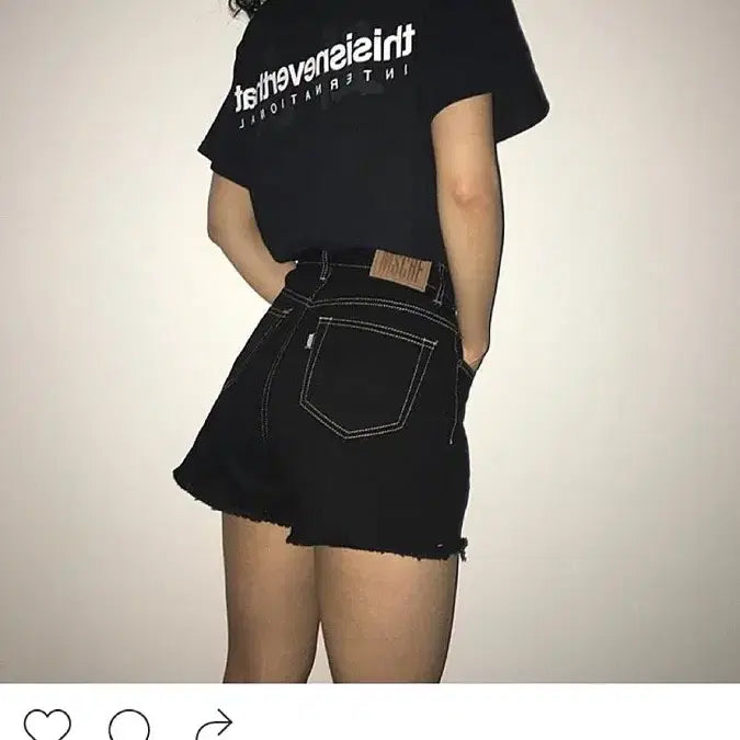 [BUNJANG] Mischief Crop Shorts Black S / 미스치프 크롭쇼츠 블랙 S