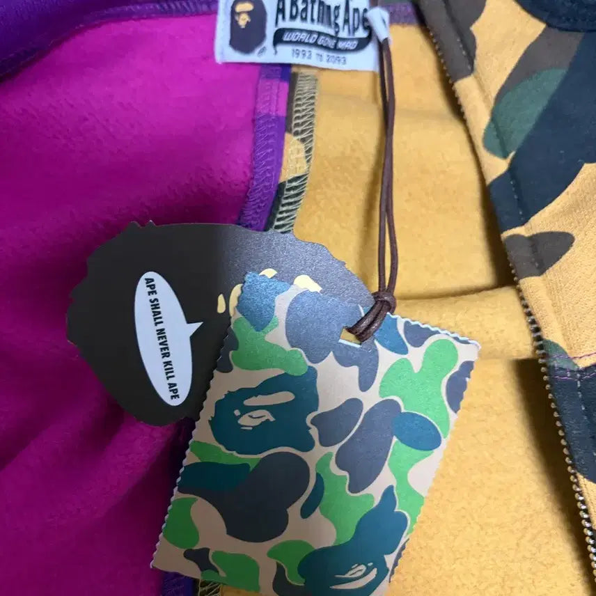 [BUNJANG] BAPE Split Camo Shark Full Zip Hoodie Purple / 베이프 스플릿 카모 샤크 풀 집 후드 퍼플