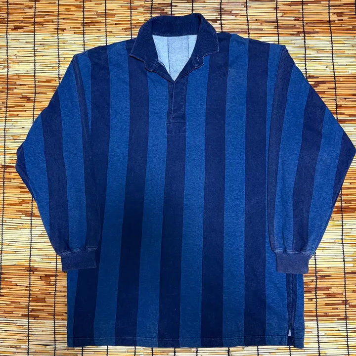 [BUNJANG] Japan Vintage Striped Pattern Spandex Shirt L / 재팬 빈티지 스트라이프 패턴 스판 셔츠 L