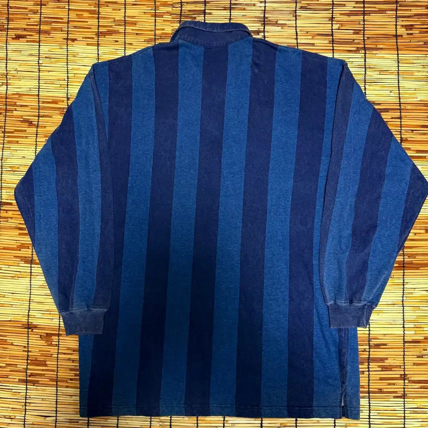 [BUNJANG] Japan Vintage Striped Pattern Spandex Shirt L / 재팬 빈티지 스트라이프 패턴 스판 셔츠 L