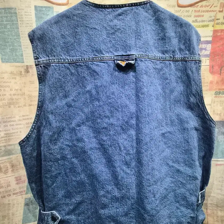 [BUNJANG] Vintage Blue Vest / 흴라 청조끼<가슴단면66>