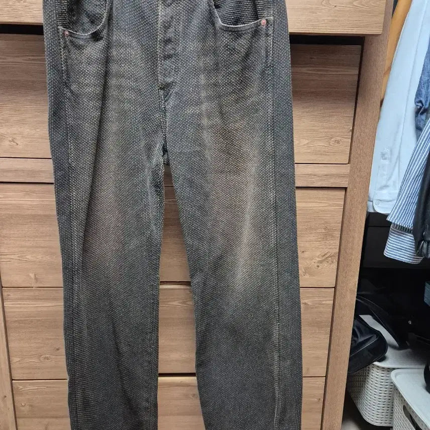 [BUNJANG] Kibata Sashiko Black Kakishibu Pants / 키바타 사시코 팬츠 블랙 카키시부 4사이즈
