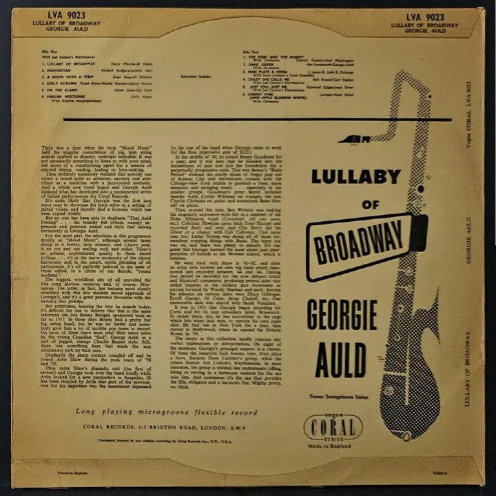 [BUNJANG] Georgie Auld Lullaby of Broadway Vinyl LP / LP 조지 올드 - Lullaby of Broadway (수입반)