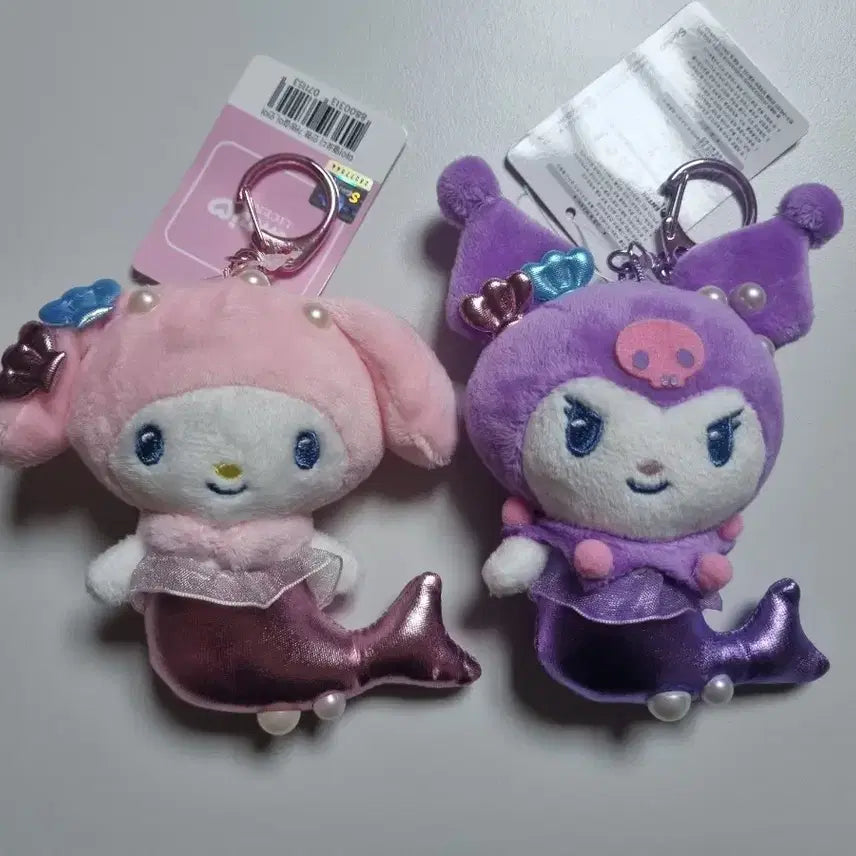 [BUNJANG] Sanrio My Melody &amp; Kuromi Mermaid Keyring / 산리오] 마이멜로디 쿠로미 인어 키링 10cm