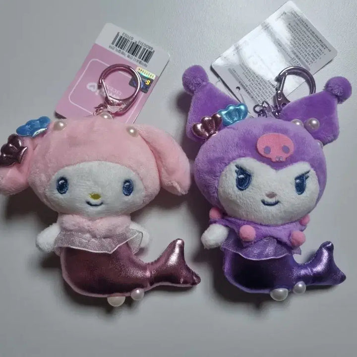 [BUNJANG] Sanrio My Melody &amp; Kuromi Mermaid Keyring / 산리오] 마이멜로디 쿠로미 인어 키링 10cm