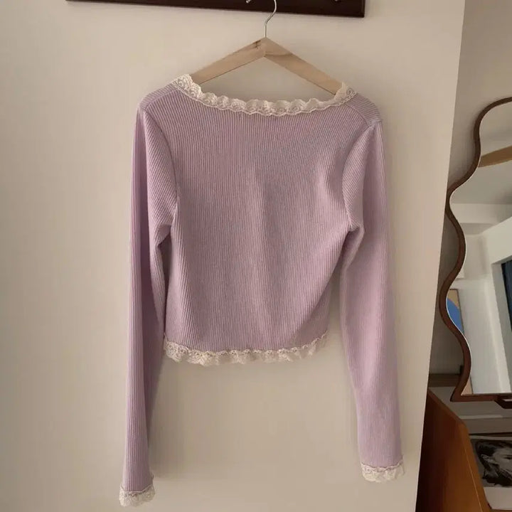 [BUNJANG] Lace Cardigan Lavender/Ivory / 레이스 가디건 라벤더 아이보리