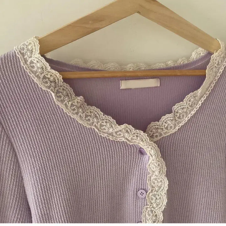 [BUNJANG] Lace Cardigan Lavender/Ivory / 레이스 가디건 라벤더 아이보리