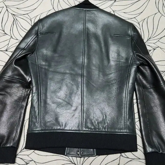 [BUNJANG] SYSTEM Homme Lambskin Bomber Jacket / SYSTEM 시스템옴므 스타디움 램스킨 봄버자켓 100