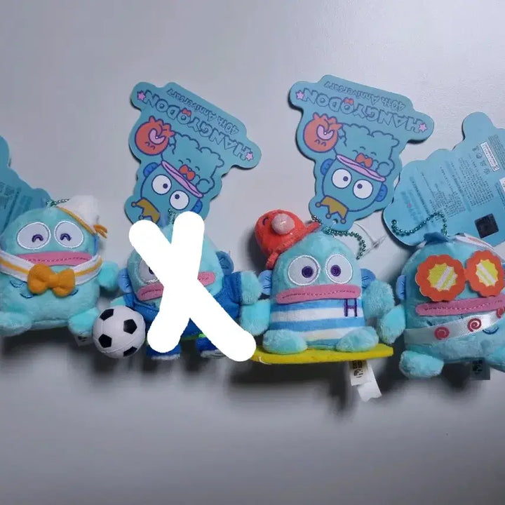 [BUNJANG] Sanrio Hangyodon 40th Anniversary Keyring 8cm / 산리오] 한교동 40주년 기념 키링 8cm (마린, 서퍼, 축하)