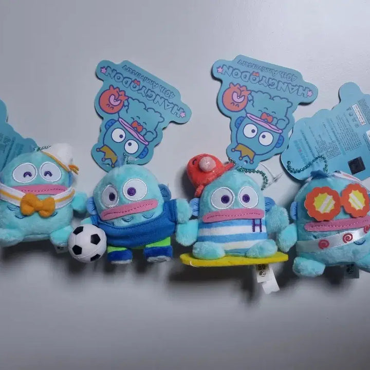 [BUNJANG] Sanrio Hangyodon 40th Anniversary Keyring 8cm / 산리오] 한교동 40주년 기념 키링 8cm (마린, 서퍼, 축하)