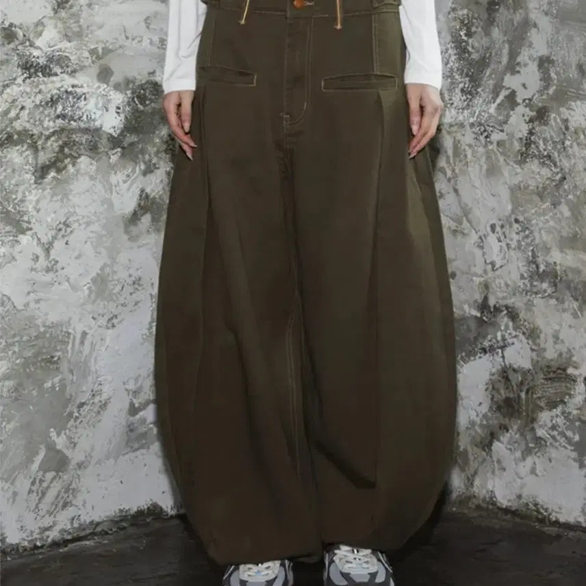 [BUNJANG] Lunakihoo Ethnic Curve Pintuck Cotton Balloon Pants / 루나키후 에스닉 커브 핀턱 코튼 벌룬 팬츠