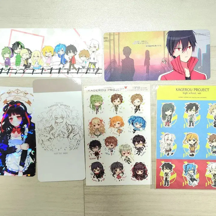 [BUNJANG] Kagerou Project Non-Official Postcard Card Text Sticker Bundle Set / 카게프로 카게로우프로젝트 비공굿 엽서 카드텍 스티커 일괄