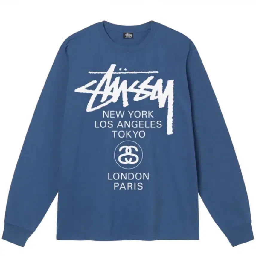 [SOLD OUT] 스투시 월드투어 롱슬리브 미드나잇블루