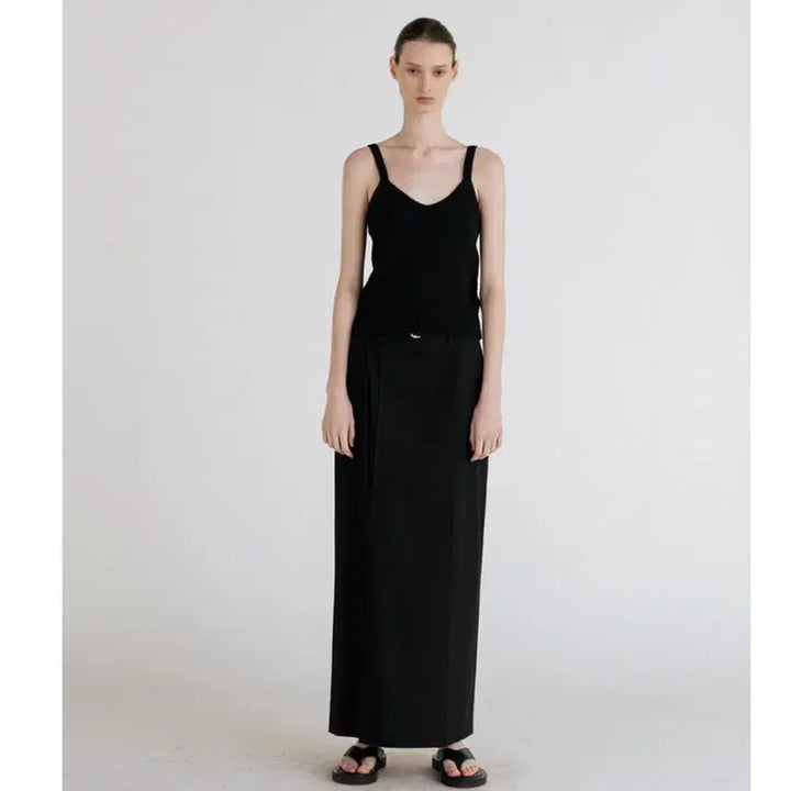 [BUNJANG] Le Belt Pintuck Skirt - Black (Size S) / 새상품 르 벨트 핀턱 스커트 블랙S