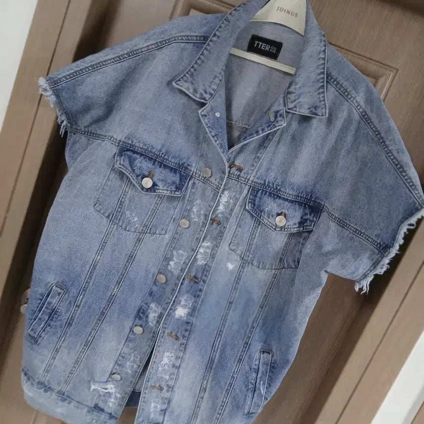 [BUNJANG] TTER Oversized Denim Jacket / TTER 오버핏 반팔 데님 청자켓