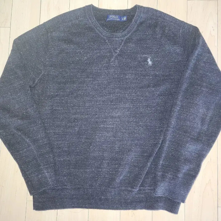 [BUNJANG] Polo Ralph Lauren Cotton Round Knit Sweater / 폴로 랄프로렌 코튼 라운드 니트 L 차콜
