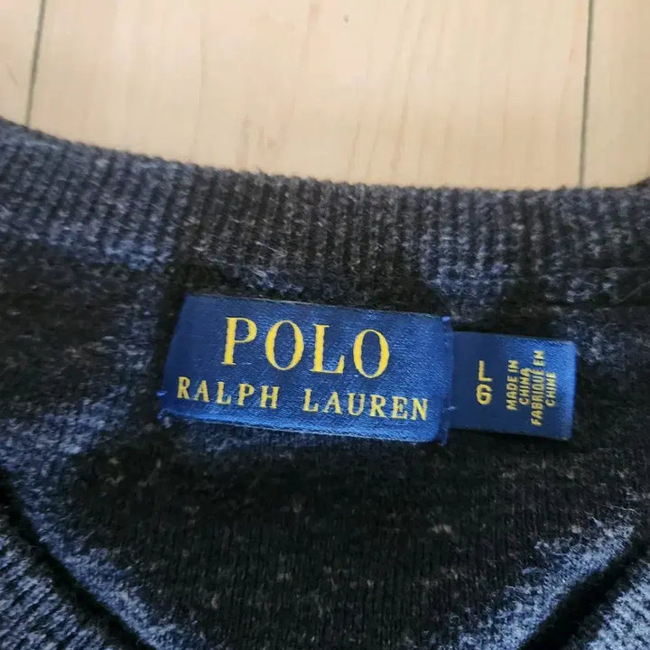 [BUNJANG] Polo Ralph Lauren Cotton Round Knit Sweater / 폴로 랄프로렌 코튼 라운드 니트 L 차콜