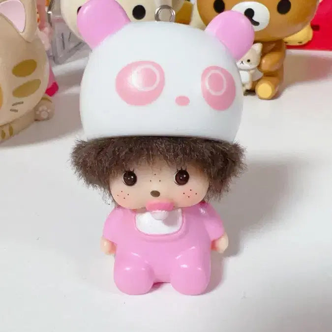 [BUNJANG] Monchhichi Panda Hat Figure / 몬치치 인형 피규어