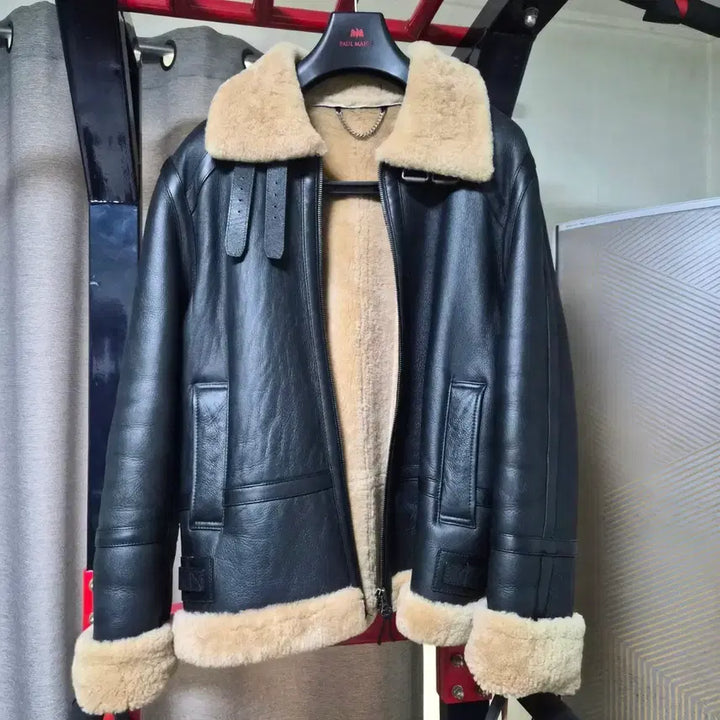 [BUNJANG] Black Sheepskin Mouton Jacket / 양털 무스탕 자켓 블랙