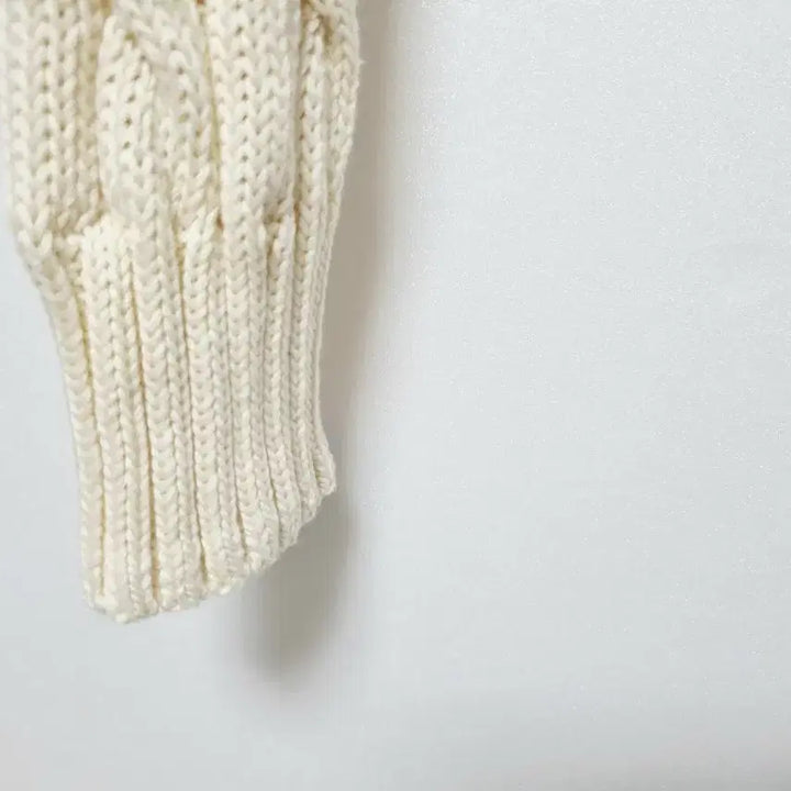 [BUNJANG] Polo Pima Cotton Cable Knit Sweater / 여성 QR인증 폴로 피마 코튼 아이보리 긴팔 케이블 꽈배기 니트 스웨터
