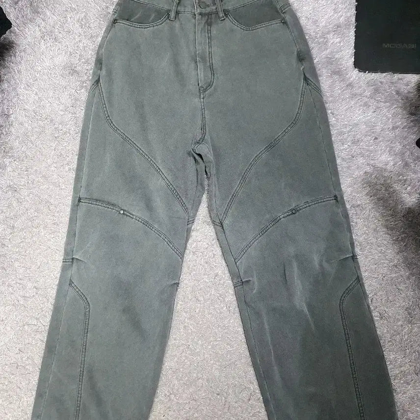 [BUNJANG] Unjimeke Denim Pants Grey Jeans M / 언지미크 바지 가먼트다이 워크 팬츠 그레이 m