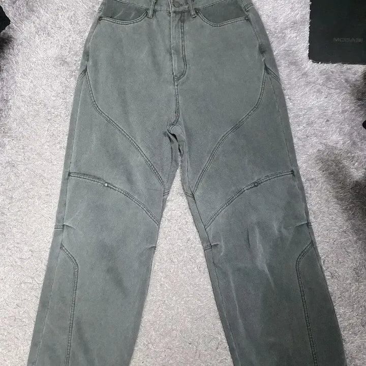 [BUNJANG] Unjimeke Denim Pants Grey Jeans M / 언지미크 바지 가먼트다이 워크 팬츠 그레이 m