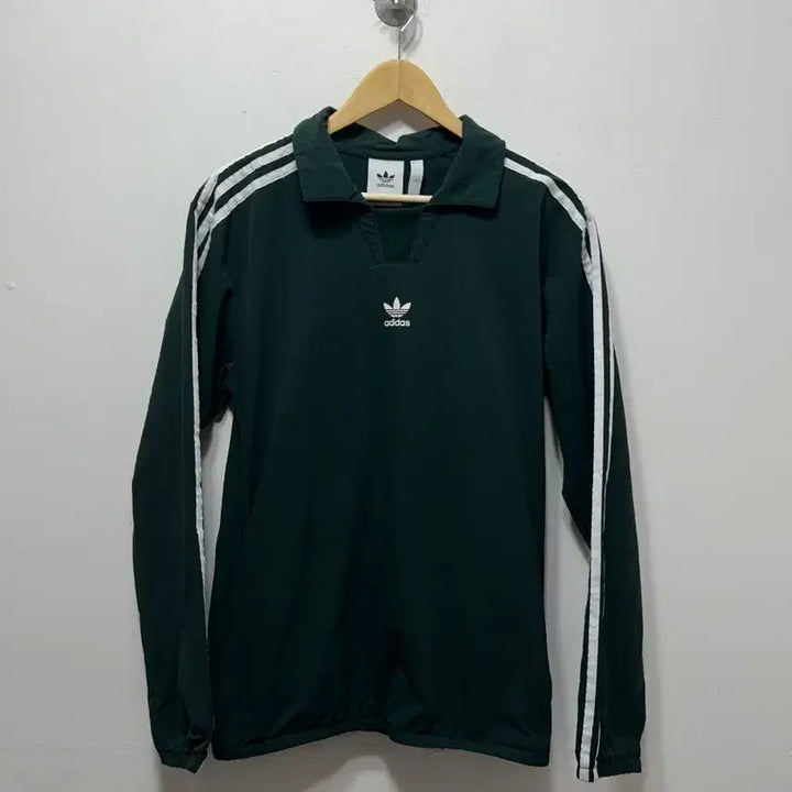 [BUNJANG] Adidas Three Stripes Long Sleeve Shirt Olive Green M / 아디다스 삼선 긴팔 셔츠 그린 올리브 M