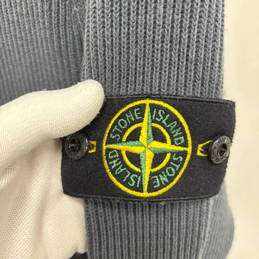 [BUNJANG] Stone Island Ribbed Knit Zip-Up Jacket / [L]스톤아일랜드 와펜패치 골지 니트집업
