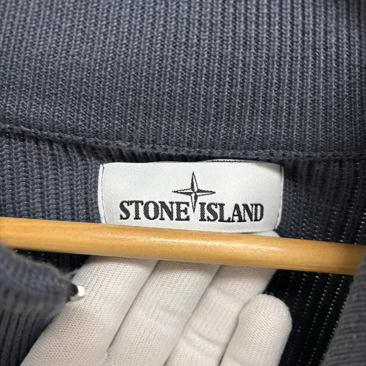 [BUNJANG] Stone Island Ribbed Knit Zip-Up Jacket / [L]스톤아일랜드 와펜패치 골지 니트집업