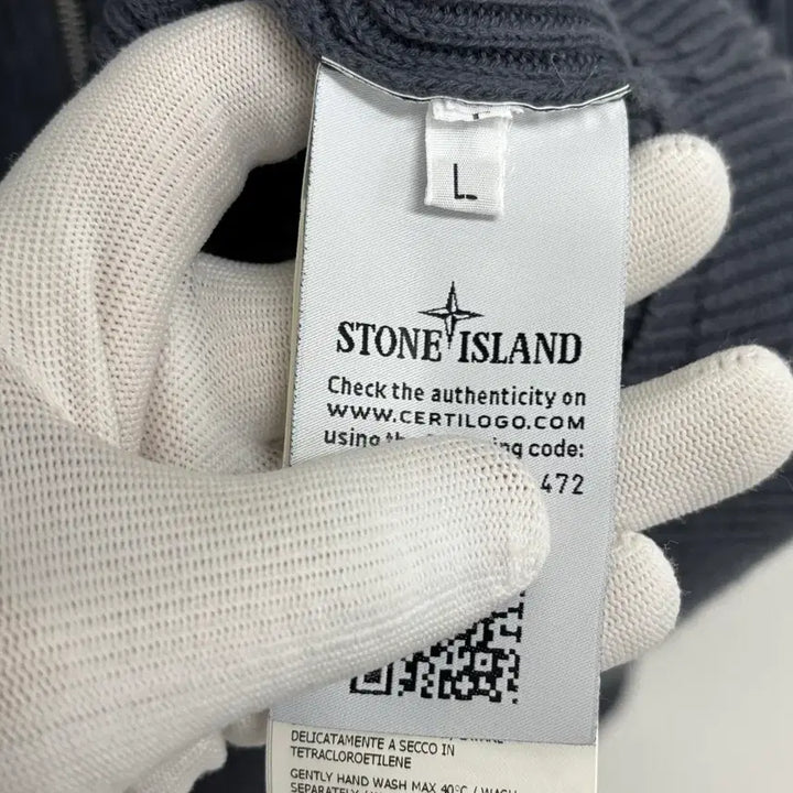 [BUNJANG] Stone Island Ribbed Knit Zip-Up Jacket / [L]스톤아일랜드 와펜패치 골지 니트집업