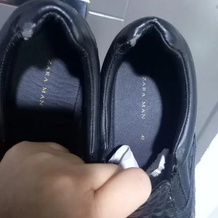 [BUNJANG] Zara Men Black Quilted Slip-on Shoes / 250-255 자라 맨 블랙 퀼팅 남성 슬립온구두 40
