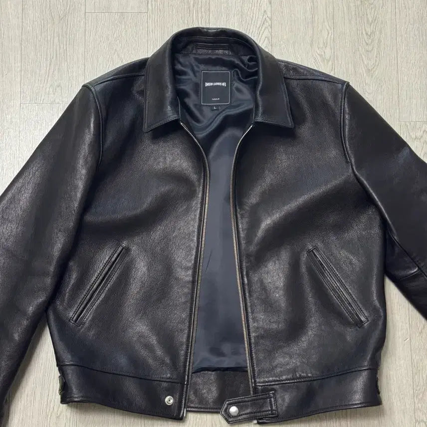 [BUNJANG] Dimskin Leather Black Leather Jacket L / 딤스킨 레더 블랙 가죽 자켓 L