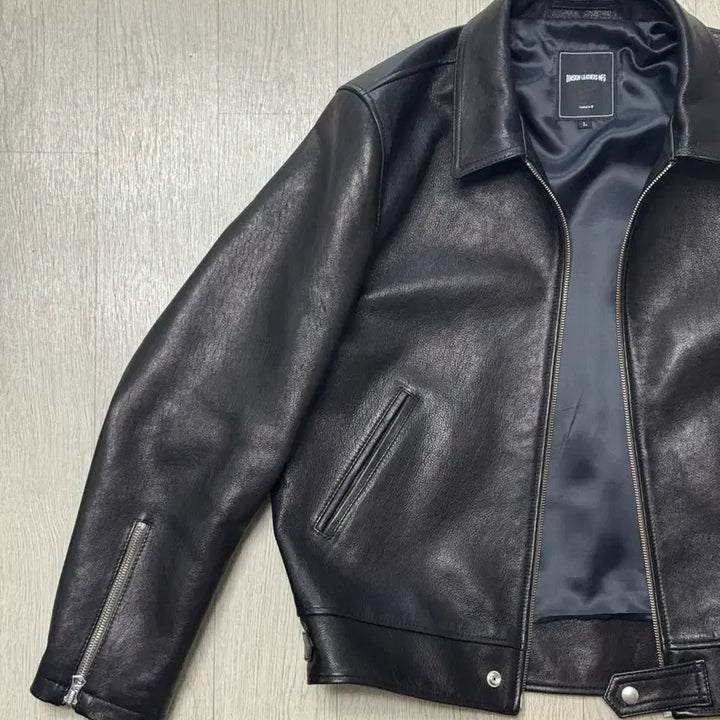 [BUNJANG] Dimskin Leather Black Leather Jacket L / 딤스킨 레더 블랙 가죽 자켓 L
