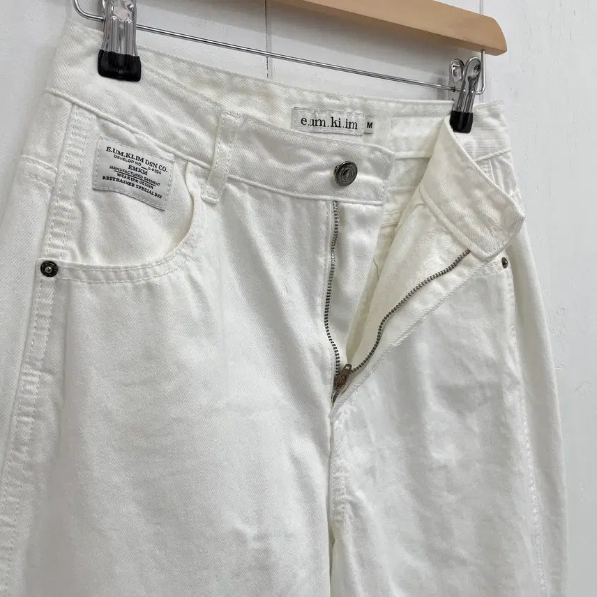 [BUNJANG] e.um.ki.im Minimal Wide White Pants / e.um.ki.im 미니멀 와이드 화이트 팬츠