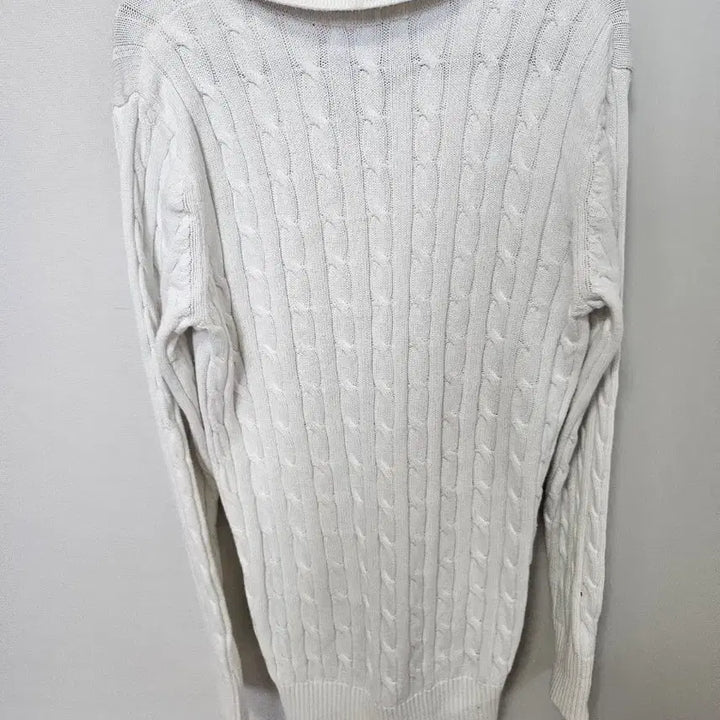 [BUNJANG] US Polo Assn. Cable Knit Polo Shirt White / US폴로 아슨 꽈배기 카라 니트 화이트