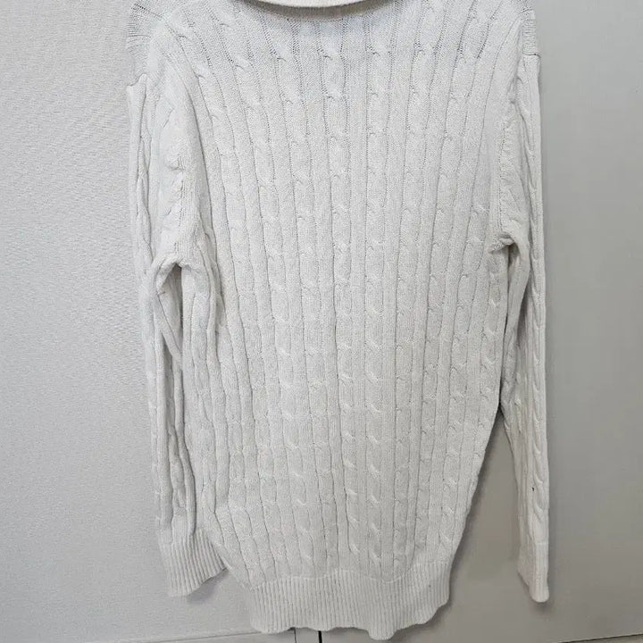 [BUNJANG] US Polo Assn. Cable Knit Polo Shirt White / US폴로 아슨 꽈배기 카라 니트 화이트