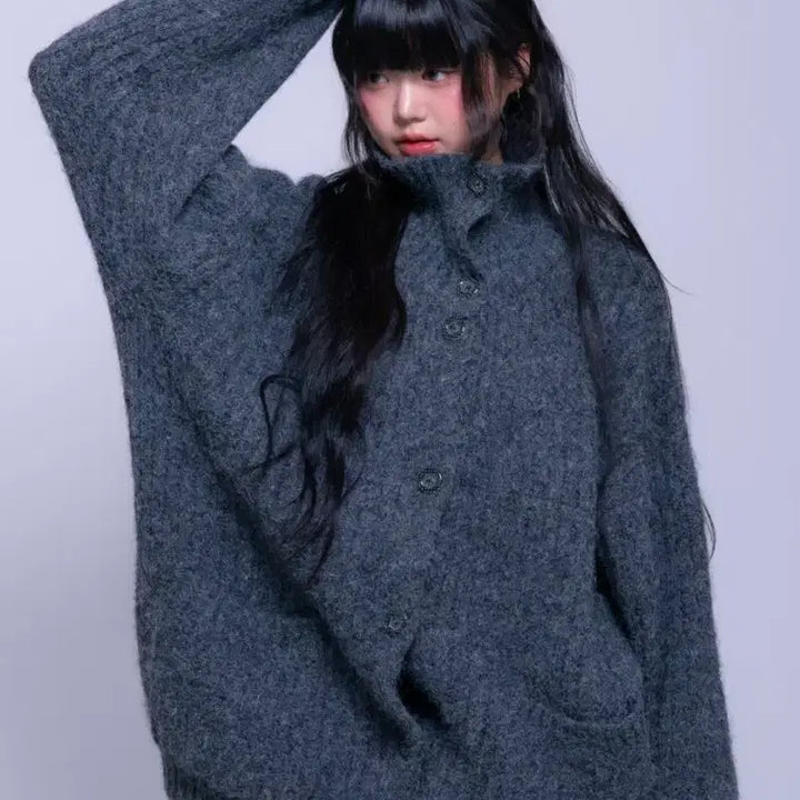 [BUNJANG] NINE High Neck Heavy Cardigan / 나이엔 하이넥 헤비 가디건